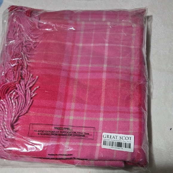 Pink Plaid Women's Scarf by Coach - Picture 14 of 14